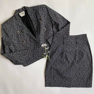 Vintage black blazer & mini skirt set